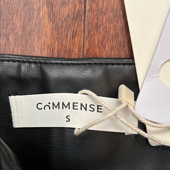 Commense Vegan Black Wide-Leg Faux Leather Pants, Size Small, NWT - Picture 9 of 11